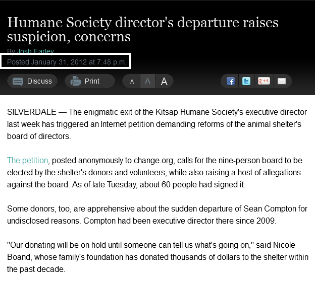 Humane Society director's departure raises suspicion, concerns » Kitsap Sun jan31